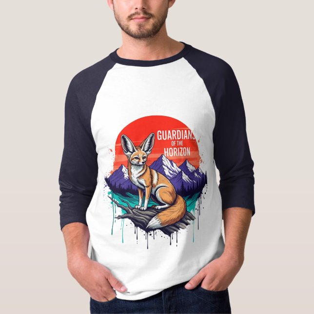 Guardians of the Horizon – Fennec Fox Sunset Mount T-Shirt (Front)