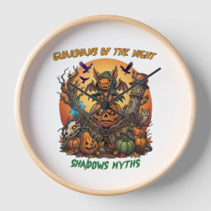 Guardians Of The Night Halloween Spooky Clock