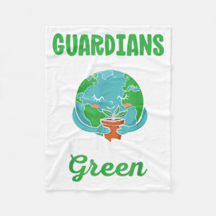 Guardians Of Tomorrows Green Save The Planet Earth Fleece Blanket