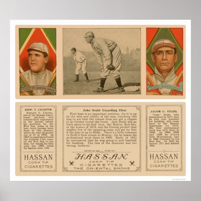 Guarding First Red Sox Baseball 1912 Poster (Front)