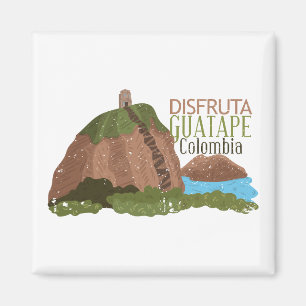 Guatape Colombia El Peñol Vintage Travel Magnet