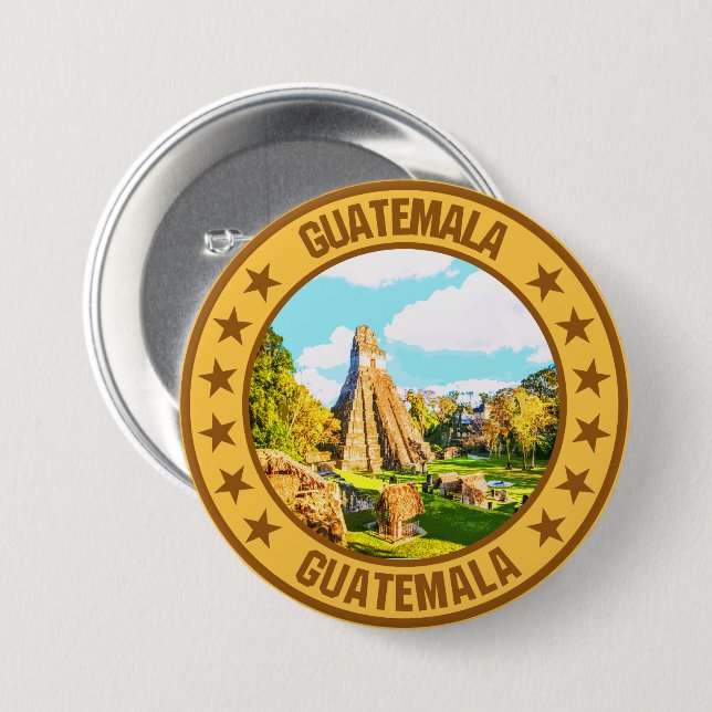 Guatemala                                          7.5 cm round badge (Front & Back)