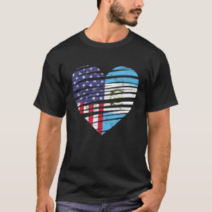 Guatemala American Grown Heart USA Patriot Heritag T-Shirt