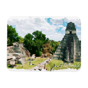Guatemala Aztec Temple Travel Magnet