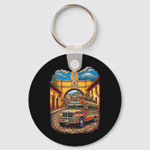 Guatemala Chicken Bus Antigua Chapin Quetzal Guate Key Ring
