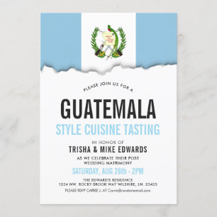 Guatemala Cuisine   Party Flag White Invite