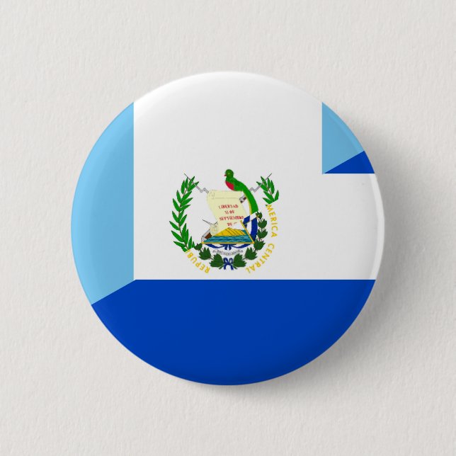 guatemala el salvador half flag country symbol 6 cm round badge (Front)