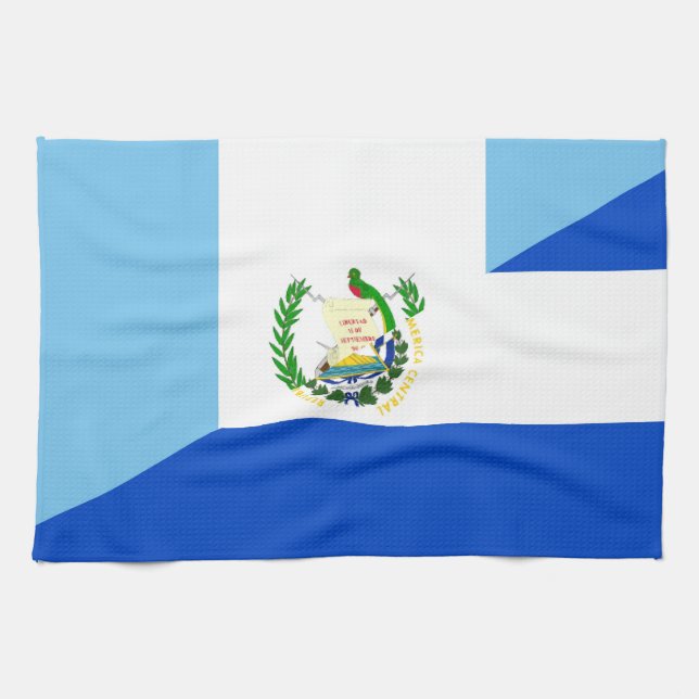 guatemala el salvador half flag country symbol tea towel (Horizontal)