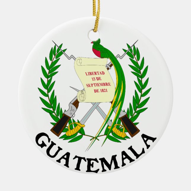 GUATEMALA - emblem/flag/coat of arms/symbol Ceramic Tree Decoration (Front)