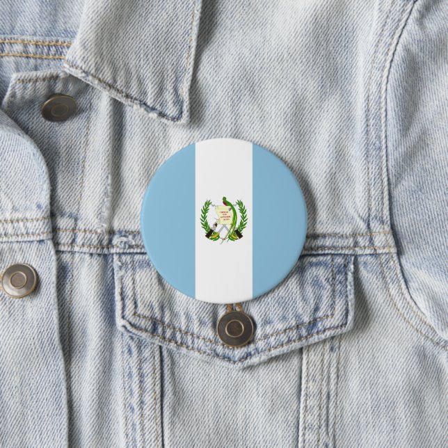 Guatemala flag 7.5 cm round badge (In Situ)
