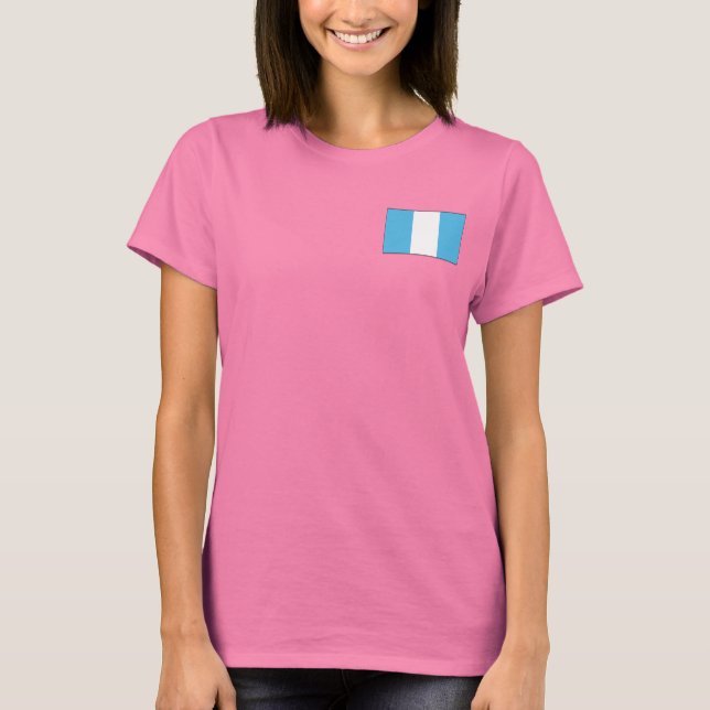 Guatemala Flag and Map dk T-Shirt (Front)