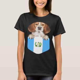 Guatemala Flag Beagle Dog In Pocket T-Shirt