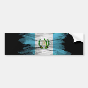 Guatemala flag brush stroke, national flag bumper sticker