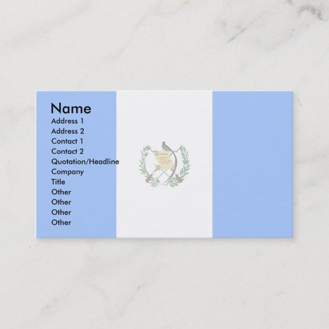 Guatemala Flag Business Card (Front)
