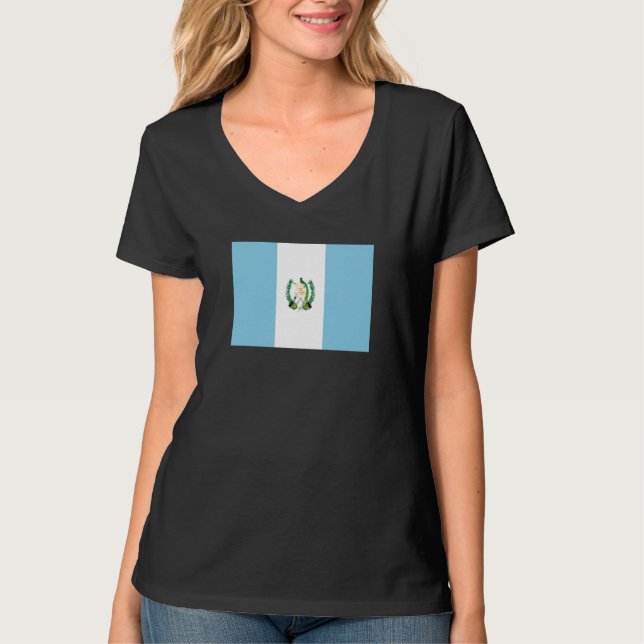 Guatemala Flag Chapin Quetzal Antigua Tikal Peten  T-Shirt (Front)