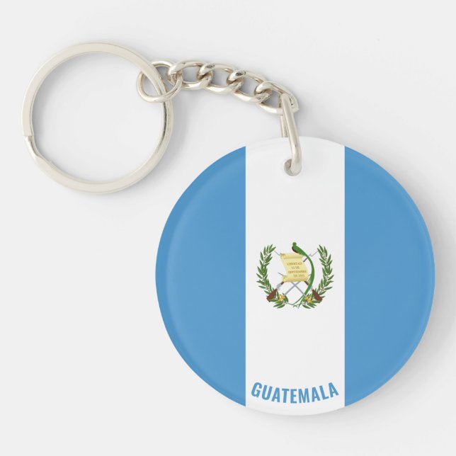 Guatemala Flag Charming Patriotic Key Ring (Front)
