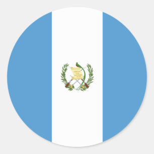 Guatemala flag classic round sticker