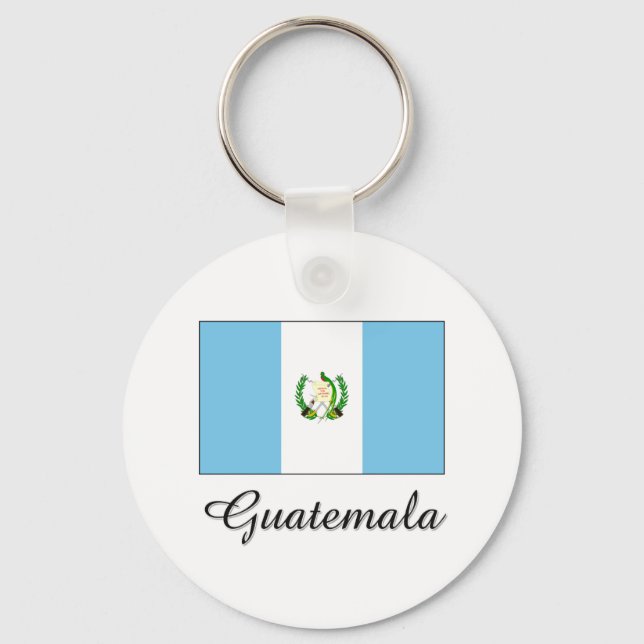 Guatemala Flag Design Key Ring (Front)