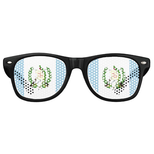 Guatemala Flag Emblem Retro Sunglasses (Front)