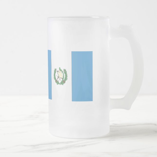 Guatemala Flag Frosted Glass Beer Mug (Right)