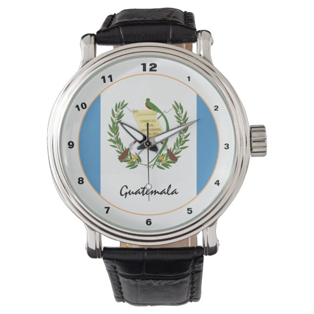 Guatemala Flag & Guatemala trendy fashion /design Watch (Front)