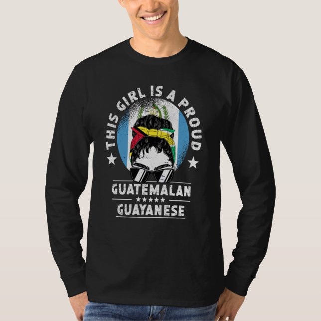 Guatemala Flag Guyana Grown Women Girl Citizen Pri T-Shirt (Front)