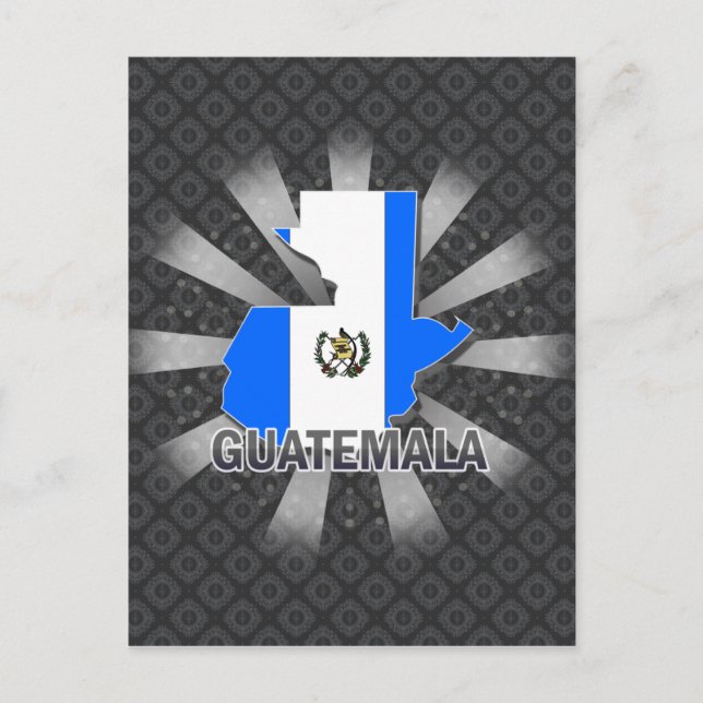 Guatemala Flag Map 2.0 Postcard (Front)
