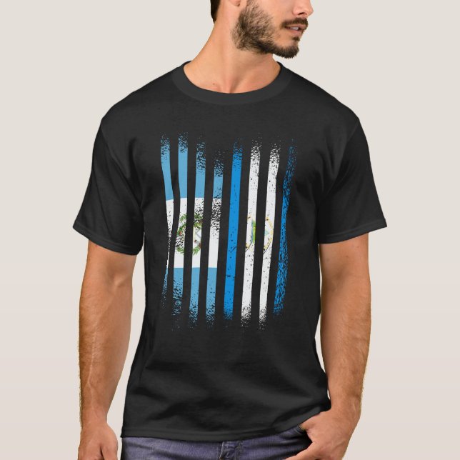 Guatemala Flag Nicaragua Grown Country Flags Strip T-Shirt (Front)