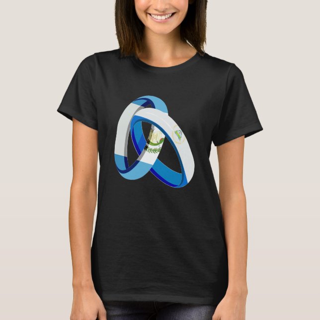 Guatemala Flag Nicaragua Grown Ring Marriage Weddi T-Shirt (Front)