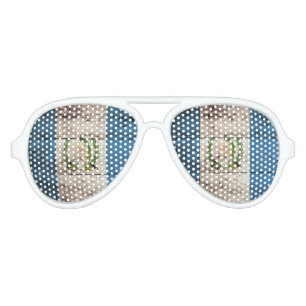 Guatemala Flag on Old Wood Grain Aviator Sunglasses