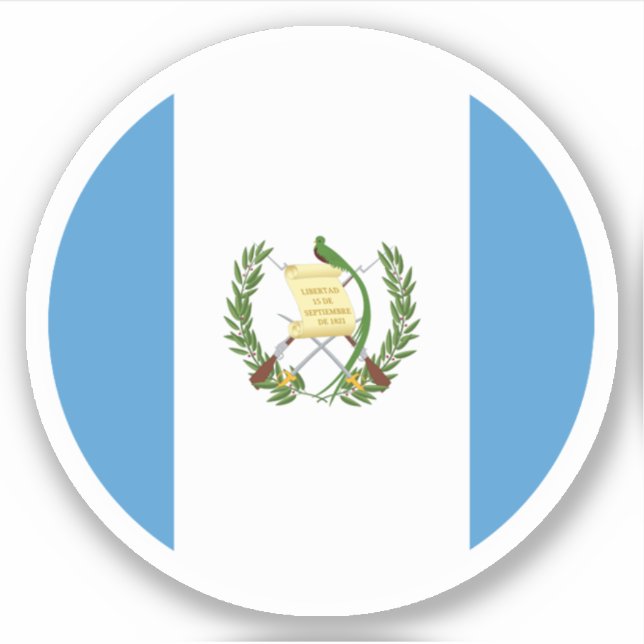 Guatemala Flag Round Sticker (Front)