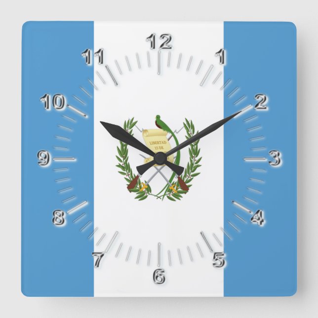 Guatemala flag  square wall clock (Front)