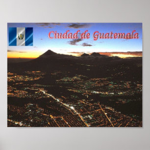 Guatemala - Guatemala City - At Night - Poster