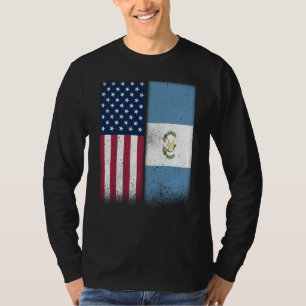 Guatemala Guatemalan American Flags Proud USA T-Shirt