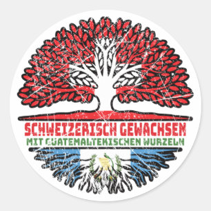 Guatemala Guatemaltekisch Schweizer Schweiz Baum Classic Round Sticker
