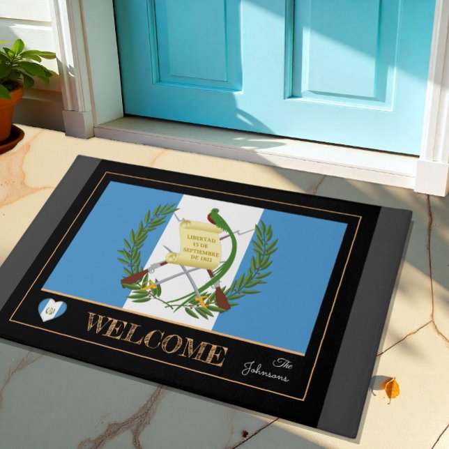 Guatemala house mat, Guatemalan Flag / Welcome Doormat (Creator Uploaded)