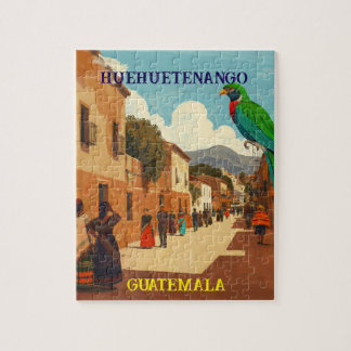 GUATEMALA, HUEHUETENANGO Retro poster Jigsaw Puzzle