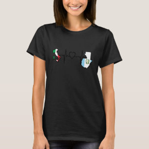 Guatemala Italy Flag Guatemalan Italian Heartbeat T-Shirt