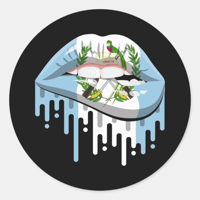 Guatemala lips pride root flag classic round sticker (Front)