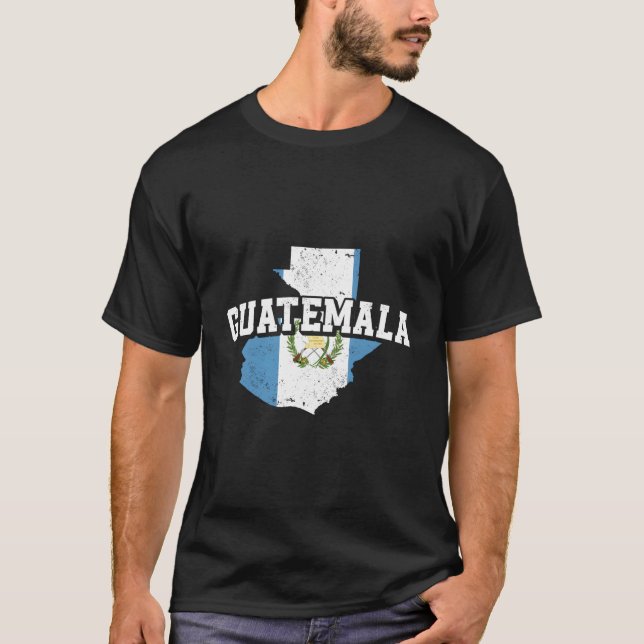 Guatemala Map And Flag Souvenir Guatemalan T-Shirt (Front)