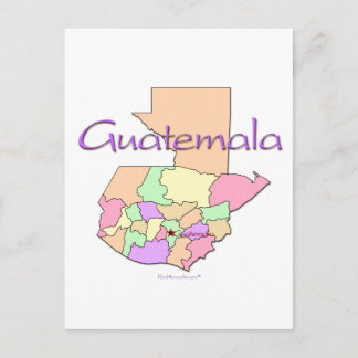 Guatemala Map Postcard
