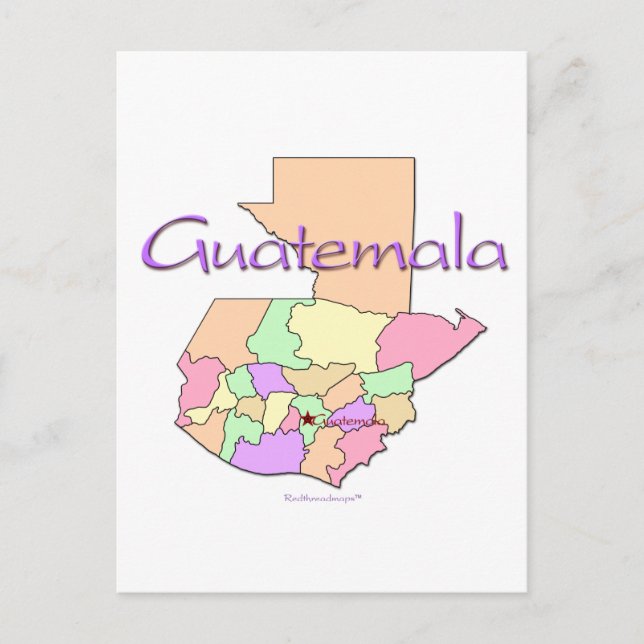 Guatemala Map Postcard (Front)