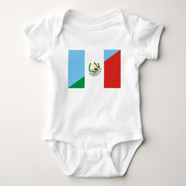 guatemala mexico half flag symbol baby bodysuit (Front)
