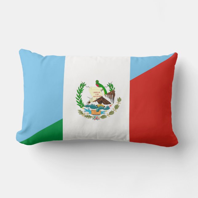 guatemala mexico half flag symbol lumbar cushion (Front)