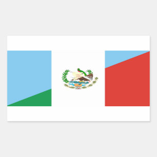 guatemala mexico half flag symbol rectangular sticker