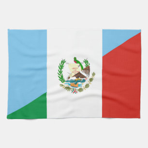 guatemala mexico half flag symbol tea towel
