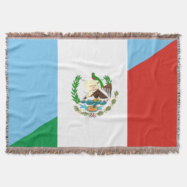 guatemala mexico half flag symbol throw blanket (Front)