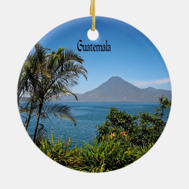 Guatemala, Nature's Beautiful Landscape Ceramic Tree Decoration (Back)