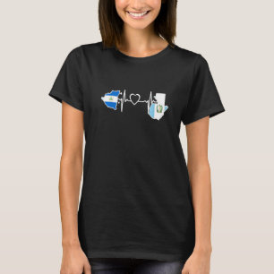 Guatemala Nicaragua Flag Guatemalan Nicaraguan Hea T-Shirt
