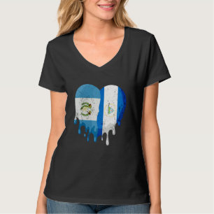 Guatemala Nicaragua Flag Heart Citizen Grown Patri T-Shirt